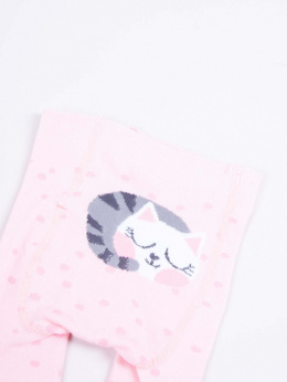 Rajstopy bawełniane do raczkowania - Różowe Kotek