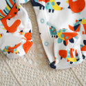 Colorful cotton romper with covered feet ZOO 62-80