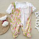 Cotton romper for girls with a bunny 62-80