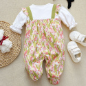 Cotton romper for girls with a bunny 62-80