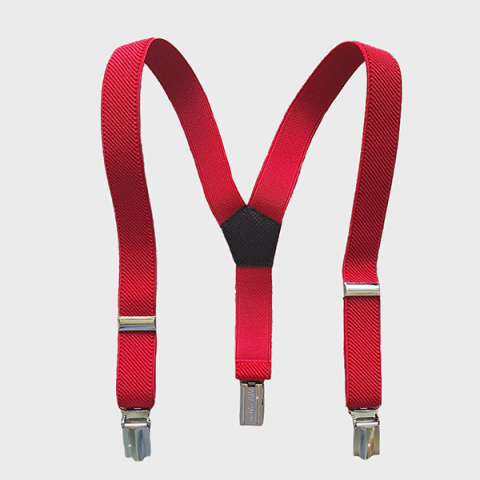 Adjustable suspenders for a boy - red