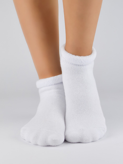 Warm white terry socks for babies