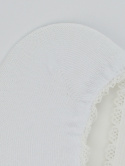 White baby socks with lace on the ankle for a dress