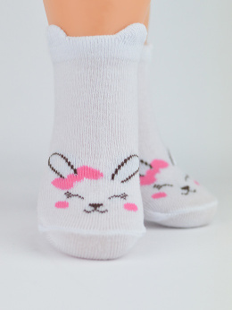 Baby socks with bunnies - white