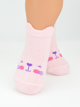 Baby socks with kittens - pink