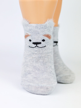 Baby socks with 3D ears of dogs - gray