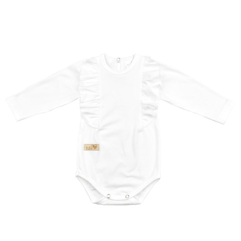BABY 01379 Body niemowlęce dł rękaw Falbanka Ecru 80/86