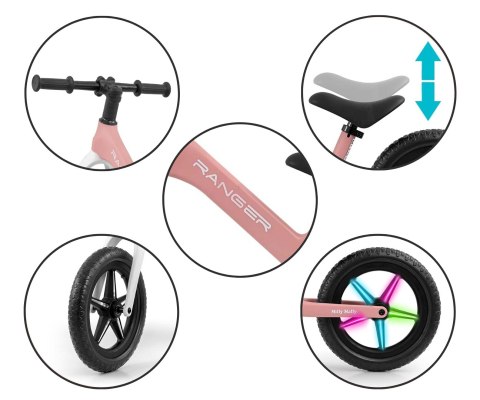 MILLY MALLY 5706 Rowerek biegowy RANGER flash pink