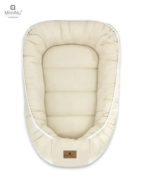 KIECZMERSKI Kokon niemowlęcy MUŚLIN BAWEŁNIANY ciepły beż bawełna 100%