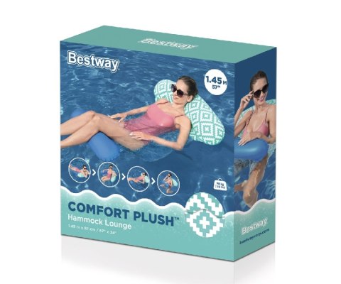 BESTWAY 43555 Fotel-leżak siatkowy do pływania Niebieski 1,45x87