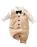 Pajacyk niemowlęcy - Elegant beżowy (kamizelka)