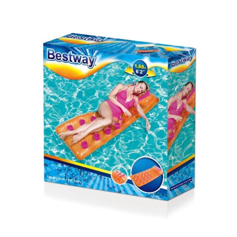 BESTWAY 43015 Dmuchany materac plażowy 188x71 pomarańczowy
