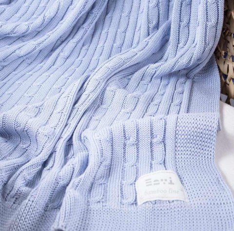 EWA 729002 Kocyk bambus jasno niebieski warkocz