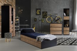 LITTLE SKY by KLUPŚ Regał DALIA antracyt-dąb