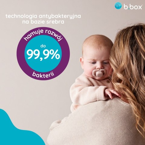 B.BOX BB300345 Smoczek dla noworodka i niemowlaka 2 szt symetryczny silikonowy 0-6m róż/latte