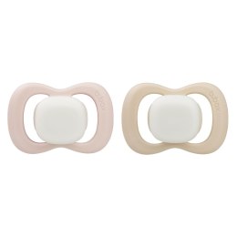 B.BOX BB300711 Smoczek silikonowy symetryczny 0-6m 2 szt glow in the dark róż/latte