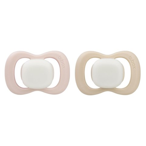 B.BOX BB300711 Smoczek silikonowy symetryczny 0-6m 2 szt glow in the dark róż/latte