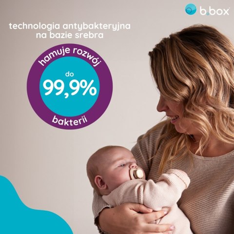 B.BOX BB300711 Smoczek silikonowy symetryczny 0-6m 2 szt glow in the dark róż/latte