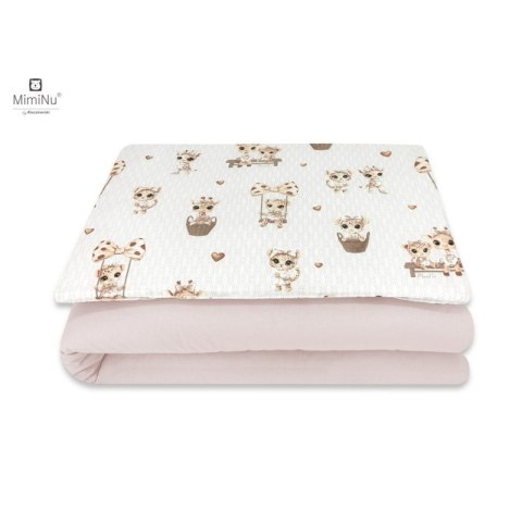 KIECZMERSKI Pościel C-2 135x100 cm MIMINU DESIGN Żyrafki beżowo-różowe bawełna 100%