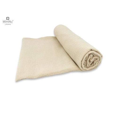 KIECZMERSKI Otulacz 120x120 MUŚLIN BAWEŁNIANY bawełna 100% ciepły beż