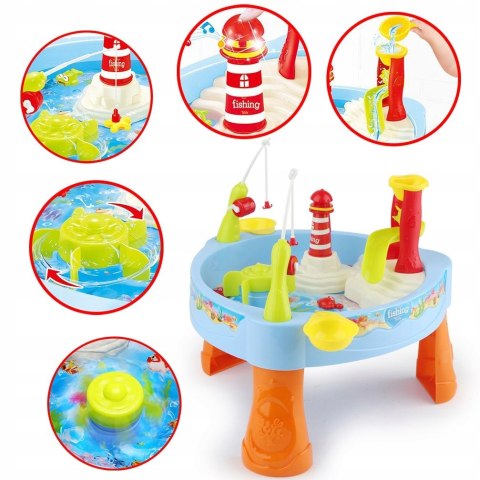 WOOPIE 29658 Stół Wodny Gra Łowienie Rybek Światło Dźwięk + 24 Akc.