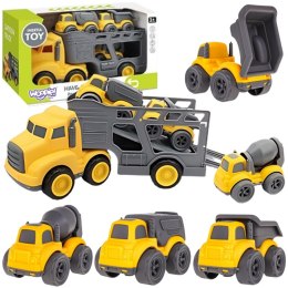 WOOPIE 53934 Zestaw laweta+3 pojazdy budowlane
