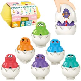 WOOPIE 54146Układanka Sorter Montessori Dopasuj Kształty Zabawne Kurczaczki Jajka 6szt