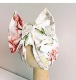 BABY 01453 Turban niemowlęcy Kokarda Peonia 3-6m
