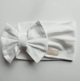 BABY 01648 Opaska z kokardą Cream 0-3m