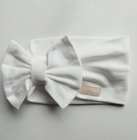 BABY 01648 Opaska z kokardą Cream 0-3m