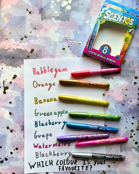 SCENTOS ST 40695 Pachnące markery - metaliczne 8 szt