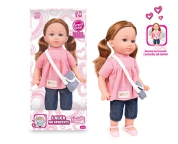 ARTYK 185656 Lalka NATALIA funkcyjna w różowej tunice 36 cm