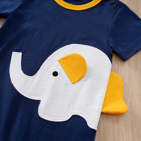 Rampers dla niemowlaka granatowy Słonik