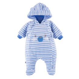 EWA RUN&FUN Pajac welurowy ociepl. niebieski 56-68