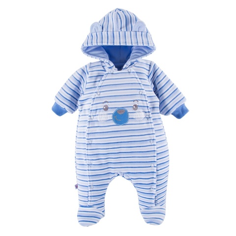 EWA RUN&FUN Pajac welurowy ociepl. niebieski 56-68