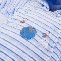 EWA RUN&FUN Pajac welurowy ociepl. niebieski 56-68