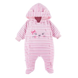 EWA RUN&FUN Pajac welurowy ociepl. róż 56-68