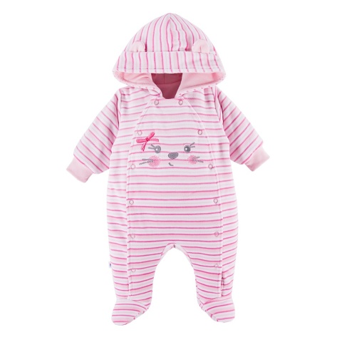 EWA RUN&FUN Pajac welurowy ociepl. róż 56-68