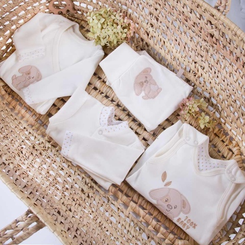 EWA NEWBORN Body rozpinane ecru