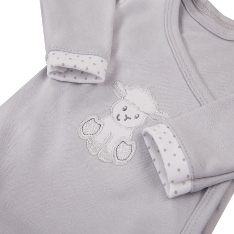 EWA NEWBORN Body rozpinane szary