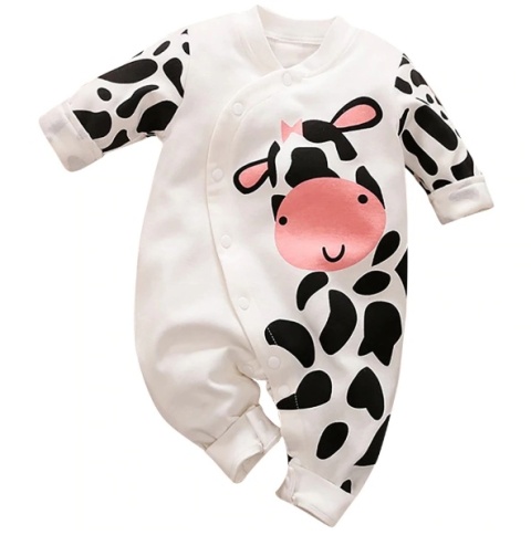 Pajacyk niemowlęcy rozpinany KRÓWKA