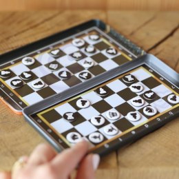 WOOPIE IQ 52142 Gra Szachy Warcaby Magnetyczne 2w1 Podróżna Kieszonkowa