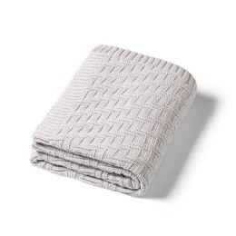 B.O.1647/02 Kocyk dzianinowy bawełniany szary