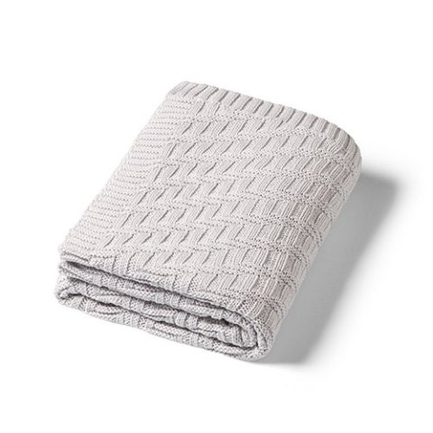 B.O.1647/02 Kocyk dzianinowy bawełniany szary