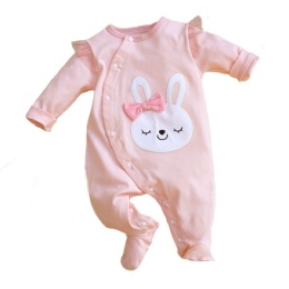 Cotton romper for girls with a bunny 62-80
