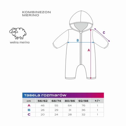 Kombinezon merino Eevi beżowy 56/62