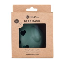 PETITE&MARS 606817 Silikonowa zabawka z grzechotką Bear Basil Misty Green