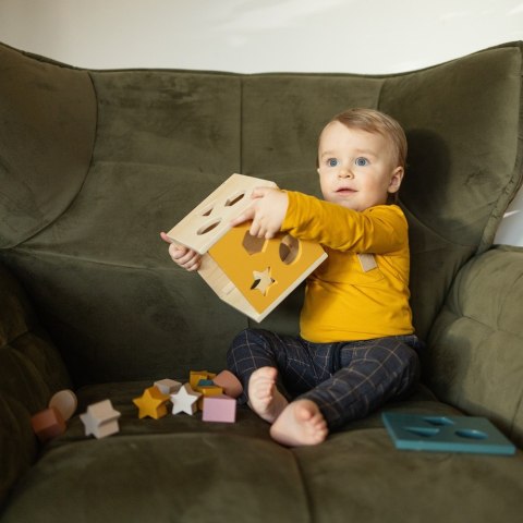 PETITE&MARS 610730 Drewniana zabawka - sorter Gravity Aurora Pink 12 m+