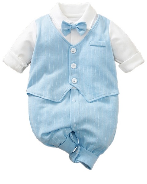 Pajacyk niemowlęcy - Elegant błękitny (kamizelka)
