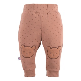 Beżowe spodnie dresowe w kropeczki 62-104